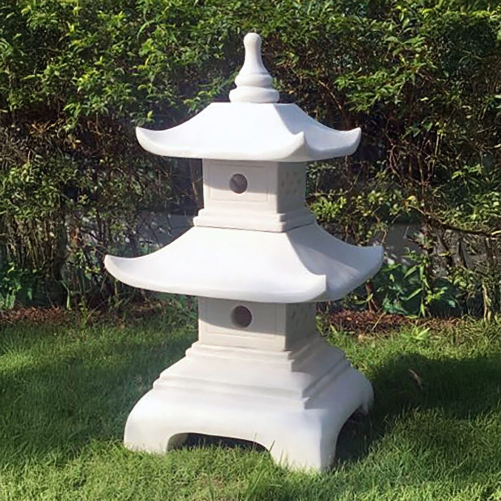 Enigma Marble Effect Two Tier Pagoda Lantern Garden Statue 5060235338212 2